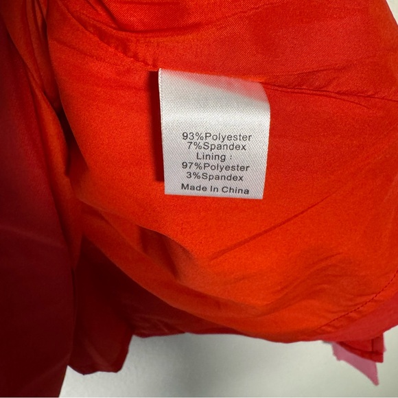 Tuckernuck Red Poppy and Hot Pink Sienna Faux Short Wrap Dress Size Large - Picture 7 of 11